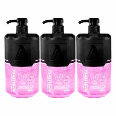 Imagem de Kit 3X Shaving Gel Barbear Vip Essence V5 1000Ml Alfa Look`S