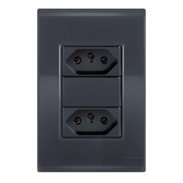 Imagem de Conj 1 Tomada 10A + 1 Tomada 20A - Tramontina Liz Grafite