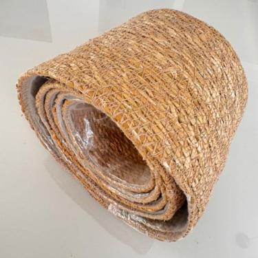 Imagem de Cesta de Palha Natural (vime/rattan/seagrass), Cachepot para Organização ou Plantas (vaso) com forro impermeável (Kit 5)