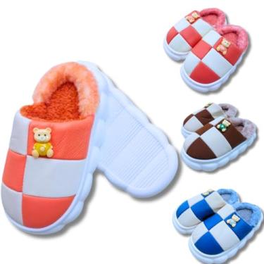 Imagem de Pantufa Infantil Felpudo Unissex Solado Nuvem Confortável Sola Antiderrapante Forrada Com Pelinhos Pantufa 3D Pelúcia Quentinha Chinelo Emborrachada (SALMÃO, BR, Criança de 4 a 8 anos, Numérico, 26)