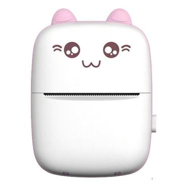 Imagem de Mini impressora térmica Bluetooth recarregável portátil rosa - kapbom,