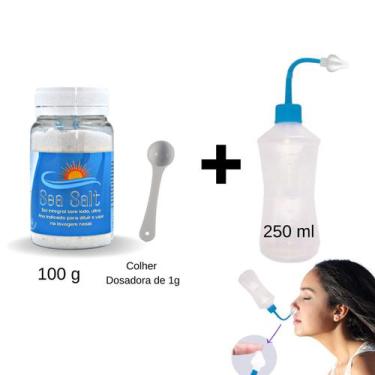 Imagem de Kit Sal Para Lavagem Nasal + Dispositivo Nasal Bico Silicone - Sea Sal
