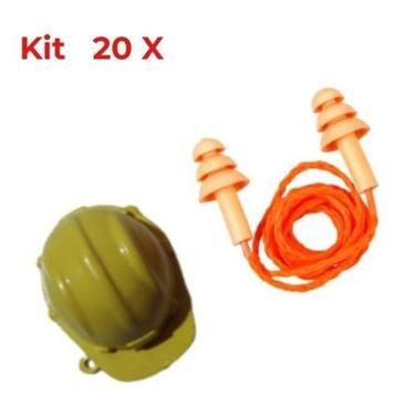Imagem de Protetor Auricular Silicone Mini Capacete Kit 20