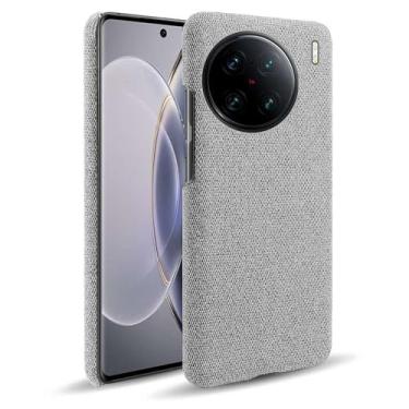 Imagem de Capa para VIVO X90 PRO Plus,Capa desenhada em lona,Case Protetora Ultrafina com Empunhadura Macia,Design em Tecido Antichoque e Antiarranhões-Light gray