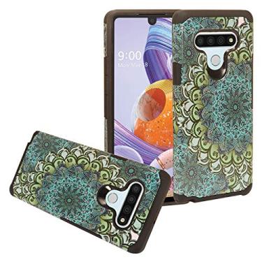 Imagem de CELZEN - para LG Stylo 6 LM-Q730 (2020) - Capa de telefone com imagem híbrida, AD1 Blue Flower