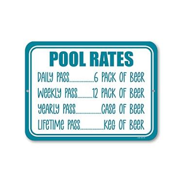 Imagem de Honey Dew Gifts, Taxas de piscina, placas engraçadas de piscina, placas de festa, decoração de sinalização de vestiário, 23 cm por 30 cm, HDG-1318