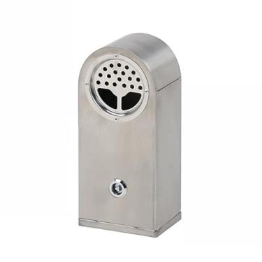 Imagem de Lixeira OutdoorStainless aço coluna de cinzas de parede vertical cinzeiro balde extintor de bituca de cigarro Lixeira