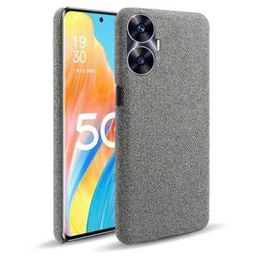 Imagem de Capa para OPPO Realme C55,Capa desenhada em lona,Case Protetora Ultrafina com Empunhadura Macia,Design em Tecido Antichoque e Antiarranhões-Gray