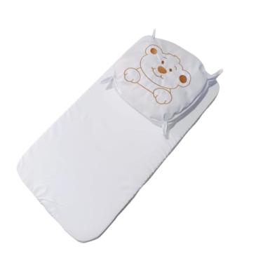 Imagem de Colchonete para carrinho de bebê moises universal mais travesseiro bordado conforto e versatilidade para os primeiros meses!