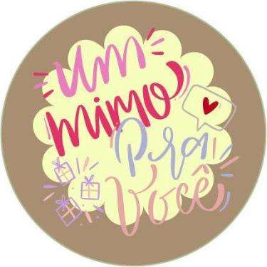 Imagem de 50 100 150 200 unidades adesivo etiqueta tag redondo 3,5 cm um mimo pa