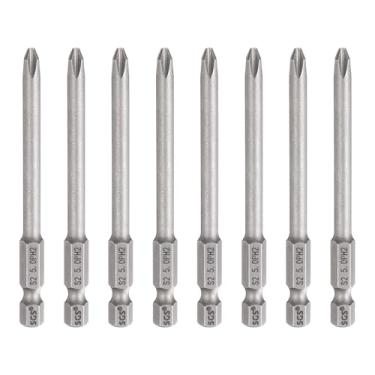 Imagem de HARFINGTON 8 peças de chave de fenda Phillips número 2 PH2 haste sextavada de 1/10.2 cm 3,15" (80 mm) de comprimento 0,5 cm broca magnética de cabeça cruzada S2 chave de fenda industrial de aço para