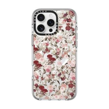 Imagem de CASETiFY Capa transparente para iPhone 16 Pro Max [não amarela/2 m. Proteção contra quedas de grau militar/compatível com Magsafe] - Vintage Flower Monday - Transparente