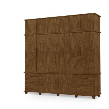 Imagem de Guarda Roupas Londres 100% Mdf c/ 12 Portas 6 Gavetas Pés Madeira - Lu