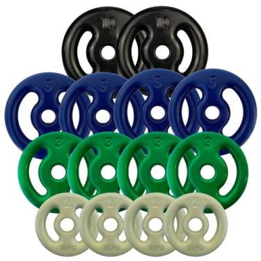 Imagem de Kit Anilhas Emborrachadas 60 Kg - SEPO