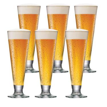 Imagem de Jogo de Taças de Cristal Tulipa Reta para Cerveja 300ml 6pcs Ruvolo