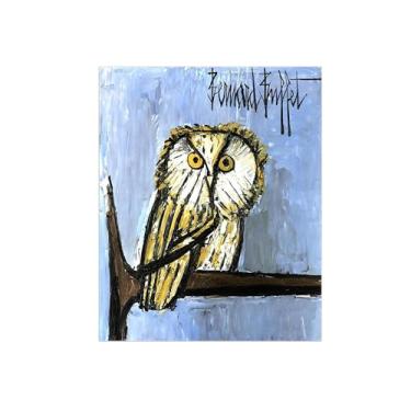 Imagem de Bernaard Bufffet Pinturas famosas decoração-Coruja 2-Abstrato Impressão Lona para Sala de Estar 30x35cm12x13in Sem Moldura