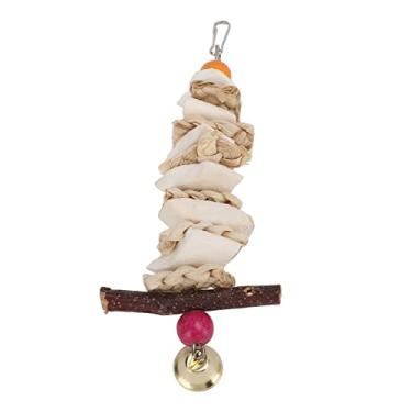 Imagem de Tons Africanos de Kit de Choque Periquito Cinza Com Sino, Brinquedo Penduramento Leve, Material, Adequado para Papagaios (20cm)