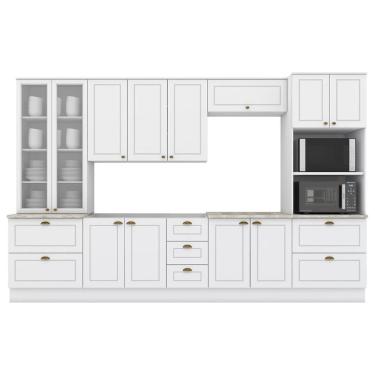 Imagem de Cozinha Modulada 7 Pecas 343 Cm Ce172 Americana Henn Branco Calcare