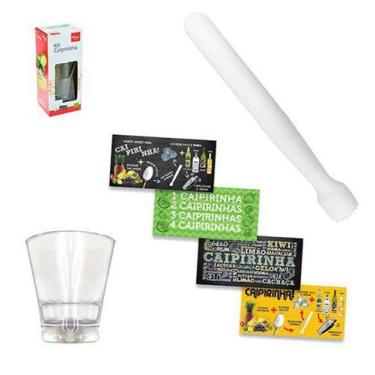 Imagem de Kit Caipirinha 3 Peças com Copo, Socador e tabua de Vidro - Wincy