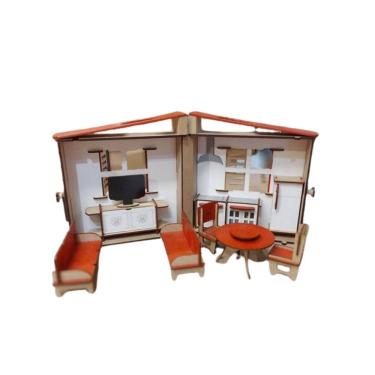 Imagem de Casa de Boneca Miniatura Madeira | Zastras | Brinquedo Educativo