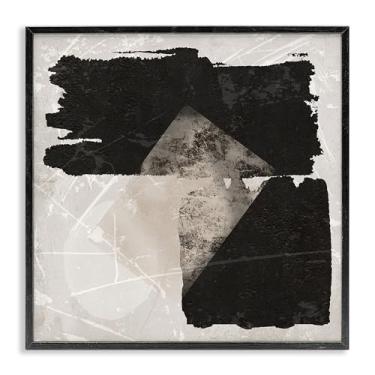 Imagem de Stupell Industries Design de arte giclée emoldurado preto com duas formas abstratas pretas por Daniela Santiago, 43 x 43 cm