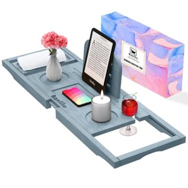 Imagem de Bandeja de banheira premium – Bandeja de banho – Bandeja de banheira para banheira – Bandeja de banheira para banheira, tamanho expansível, serve na maioria das banheiras