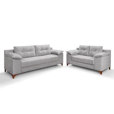 Imagem de Conjunto Sofá Living Ibiza 2 e 3 L Luxo Aveludado Sala Casa Imperial, 