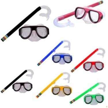 Imagem de Kit Snorkel Infantil com Máscara de Mergulho e Respirador, 7 Cores Disponíveis