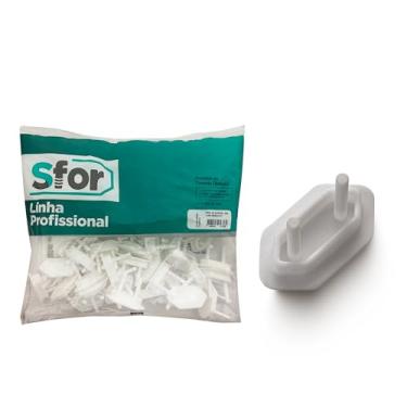 Imagem de Sforplast Sfor | Protetor De Tomada Branco | 50 Peças | Proteção Para Bebês E Crianças