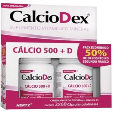 Imagem de Kit 3 Calciodex 500 + D com 120 Cápsulas Kley Hertz