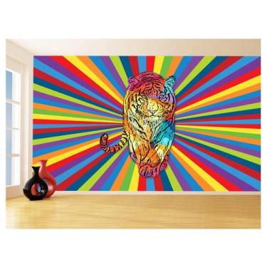 Imagem de Papel De Parede 3D Animais Pop Art Tigre Felino 3,5M Pxa132 - Você Dec