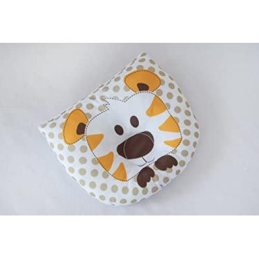 Imagem de Travesseiro Anatômico Bebê, Apoio de Cabeça com Estampas de Animais, 25x22cm, Fibra de Silicone (TIGRE)