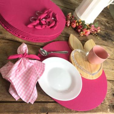 Imagem de Capas de sousplat Oxford para base 35 cm 6 unidades e 6 Porta Guardana