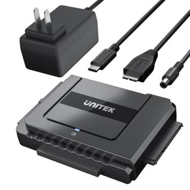 Imagem de Unitek Kit conversor de disco rígido externo USB C para SATA 6Gbps IDE para disco rígido universal HDD/SSD de 2,5/3,5 polegadas, DVD-ROM/CD-ROM/CD-RW, com conector USB C e adaptador de alimentação 12V