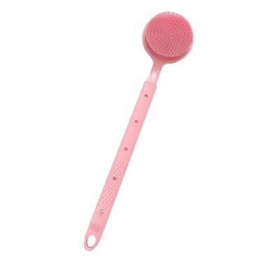Imagem de Zialofi Escova de banho flexível, esfoliante de silicone macio, multifuncional, cabo flexível, escovas de banho para o corpo, esfoliante de costas para idosos, Rosa