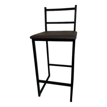 Imagem de Banqueta Alta Industrial Balcão Cozinha Área Externa Lisboa Assento Ma