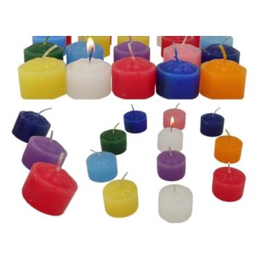 Imagem de 70 Velas Lamparinas Coloridas Rechaud Flutuante 4 A 5 H