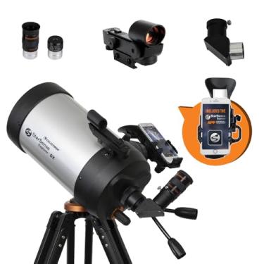 Imagem de Celestron O telescópio Schmidt-Cassegrain habilitado para smartphone StarSense Explorer DX 22462 de 5 polegadas funciona com o aplicativo StarSense para ajudar você a encontrar estrelas, planetas e