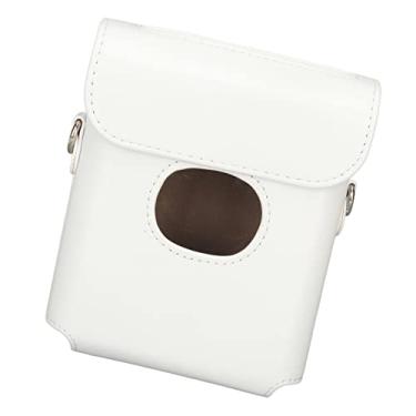 Imagem de Generic Bolsa de Câmera, Câmera de Couro Anti -queda Protetora de Couro de Transporte Clássico Retro Toque Confortável Com Alça de Ombro para Link Square (Branco)