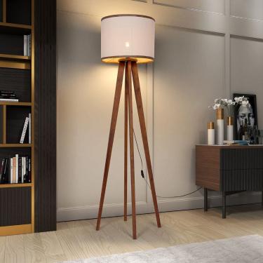 Imagem de Luminária De Chão Madri Cúpula Palha Natural