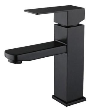 Imagem de Torneira Banheiro Inox Preta Lavabo Misturador Monocomando - Revomax, 