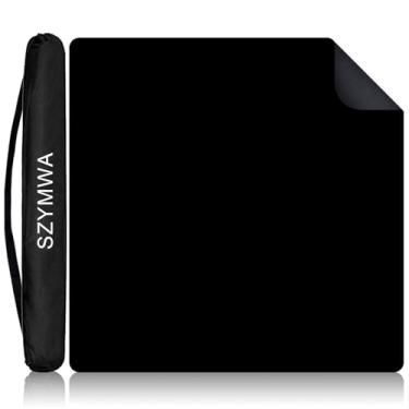 Imagem de SZYMWS Tapete grande de Mahjong com bolsa de transporte preta, capa de mesa antiderrapante e com redução de ruído para Mahjong, pôquer, jogos de cartas, dominó, jogos de tabuleiro, tapete