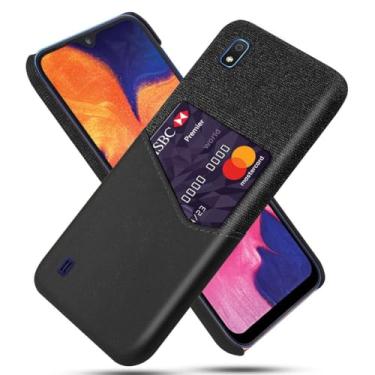 Imagem de Capa para Samsung Galaxy A10,Tela e tampa de couro PU,Anti-deslizante,Resistência à impressão digital,Caso de proteção de 360°com 1 slot de cartão atrás-Black