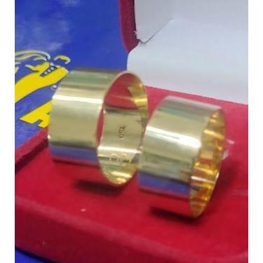 Imagem de Alianças 10 mm Lisas Noivado e Casamento Ouro 18 Kilates Peso 12 Grama