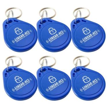 Imagem de Kit 6 Tags RFID Chaveiro Linear-HCS 125kHz Nice para Controle de Acess