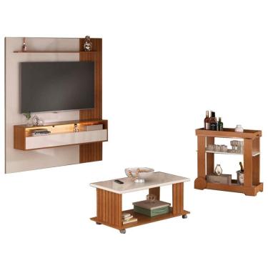 Imagem de Painel 72Pol 160Cm Carrinho Bar-Mesa De Centro Cinamomo