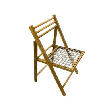 Imagem de Cadeira Dobrável em Madeira com Assento em Corda Naval
