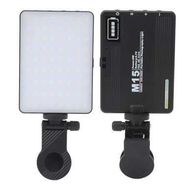 Imagem de Luz de selfie com clipe, 3 temperaturas de cor regulação contínua 3000K - 9900K luz de clipe portátil, para tablet, laptop, tipo C, luz de enchimento de 1500 mAh recarregável