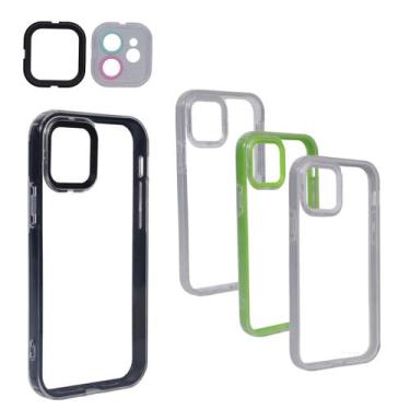 Imagem de Kit 4 Capas Case Transparente C/ Borda Compatível Iphone 12 - Tesla St
