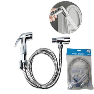 Imagem de Kit Chuveirinho Vaso Banheiro Ducha Higiênica Cromada 1m Registro De P